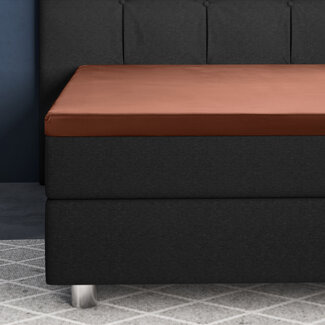 Primaviera Deluxe Satijnen topper hoeslaken bruin 180 x 200