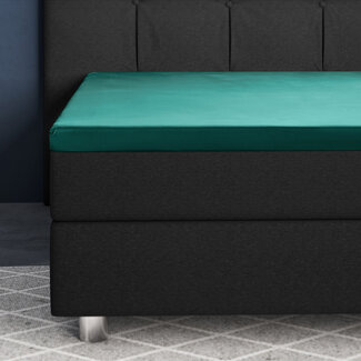 Primaviera Deluxe Topper satijnen hoeslaken donkergroen 90 x 200