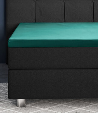 Primaviera Deluxe Topper satijnen hoeslaken donkergroen 90 x 200