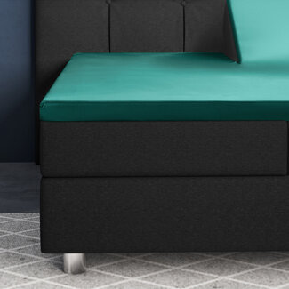 Primaviera Deluxe Splittopper Satijn Hoeslaken Donkergroen 180 x 200