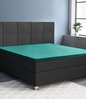 Primaviera Deluxe Satijnen topper hoeslaken donkergroen 140 x 200 cm