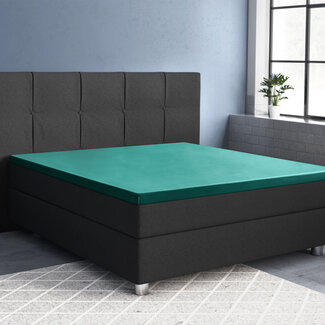 Primaviera Deluxe Topper satijnen hoeslaken donkergroen 90 x 220