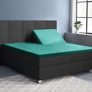 Primaviera Deluxe Satin-Spannbettlaken mit geteiltem Topper, dunkelgrün, 180 × 220