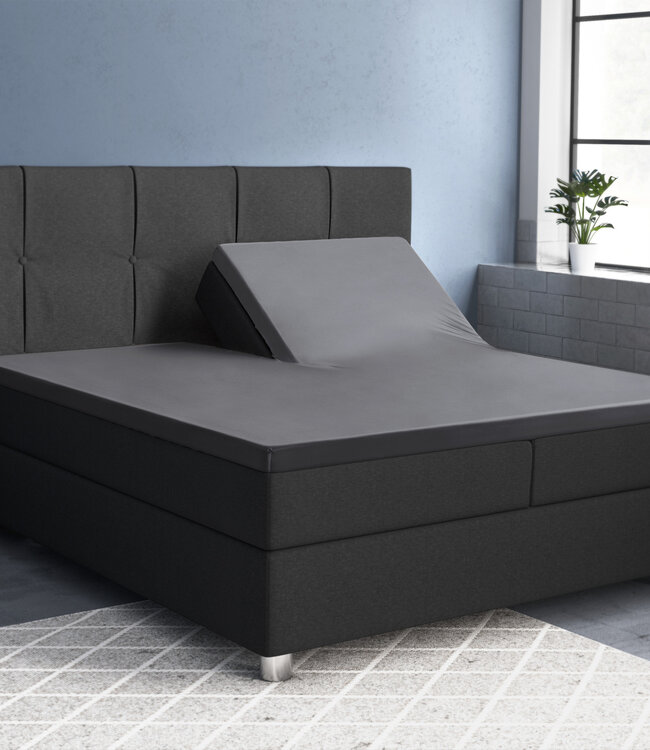 Splittopper Satijn Hoeslaken Antraciet 160 x 200