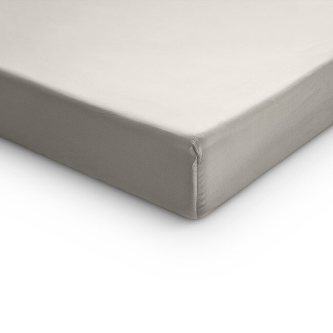 Topper satijn hoeslaken crème 160 x 200