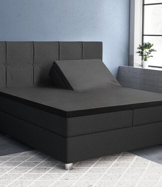 Primaviera Deluxe Splittopper Satijn Hoeslaken Zwart 180 x 200