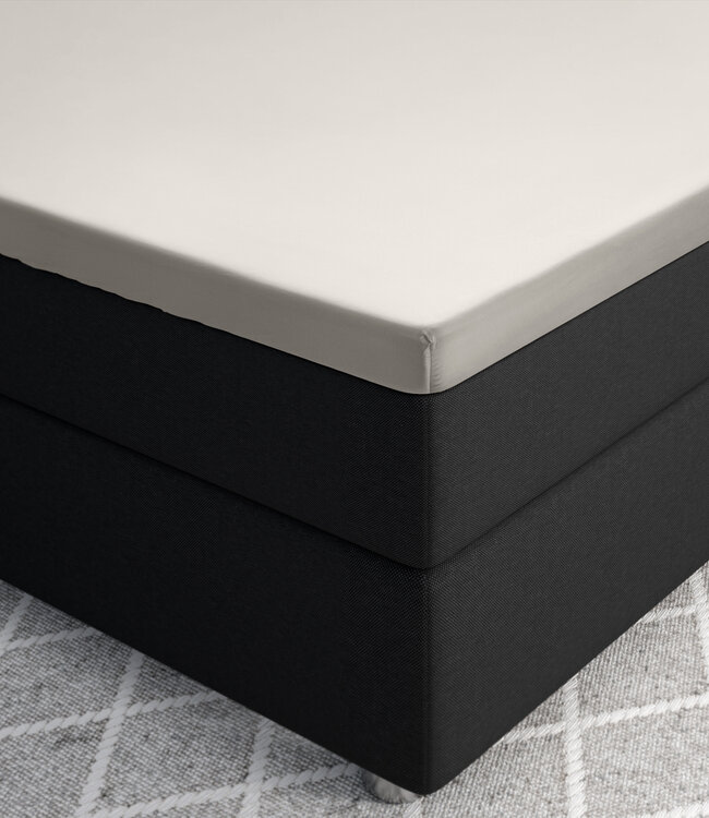 Topper satijnen hoeslaken crème 180 x 220