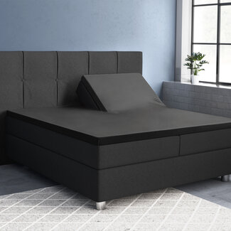 Primaviera Deluxe Splittopper Satijn Hoeslaken Zwart 160 x 200