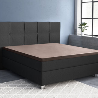 Primaviera Deluxe Satijnen hoeslaken voor topper taupe 180 x 200