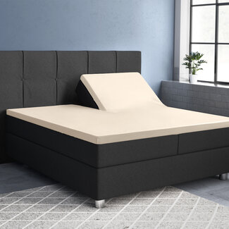 Primaviera Deluxe Splittopper satijnen hoeslaken zand 180 x 200