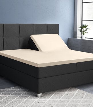 Primaviera Deluxe Splittopper satijnen hoeslaken zand 180 x 200