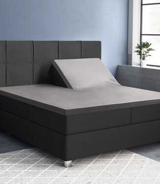 Primaviera Deluxe Splittopper satijnen hoeslaken grijs 160 x 200