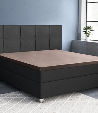 Primaviera Deluxe Topper Satijn Hoeslaken Taupe 180 x 220