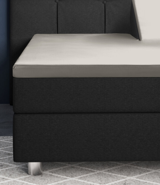 Splittopper satijnen hoeslaken crème 180 x 220