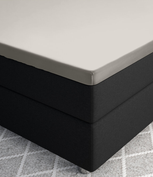 Splittopper satijnen hoeslaken crème 180 x 220