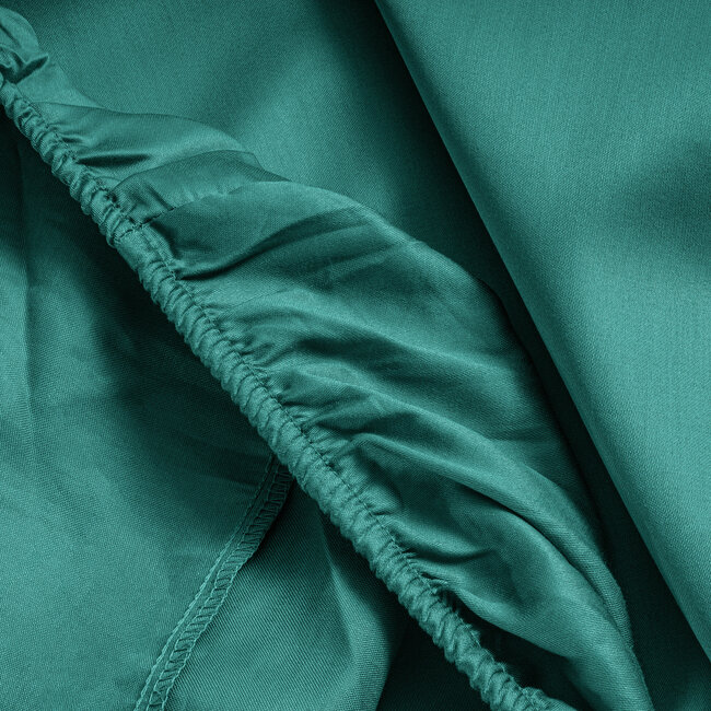 Splittopper Satijn Hoeslaken Donkergroen 180 x 200