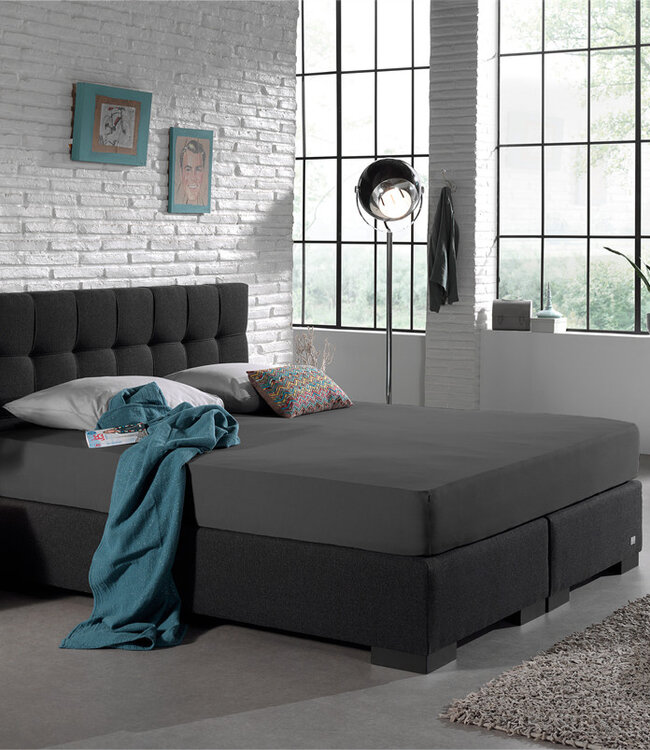 Dubbel Jersey 220 gr. Hoeslaken Antraciet 80/100 x 220