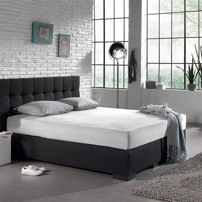 Enkel Jersey hoeslaken 135 g/m² wit 80/100 x 200 cm