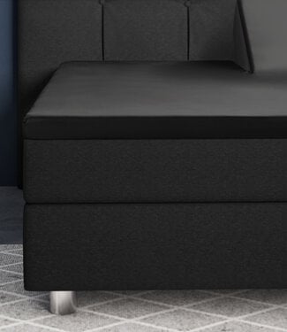 Primaviera Deluxe Splittopper satijnen hoeslaken zwart 180 x 220