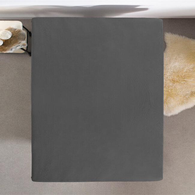 Dubbel Jersey 220 gr. Hoeslaken Antraciet 80/100 x 220