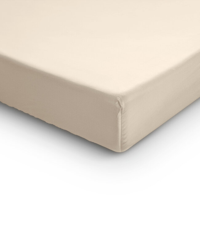 Splittopper satijnen hoeslaken zand 160 x 200