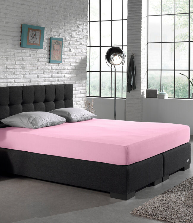 Dubbel jersey 220 gr. hoeslaken roze 140 x 200/220