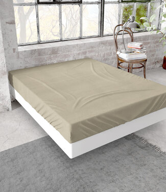 Dreamhouse Premium flanellen hoeslaken taupe 180 x 200/210