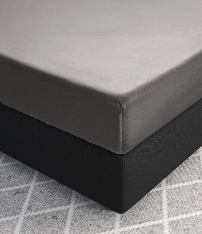 Satijnen Hoeslaken Grijs 160 x 200