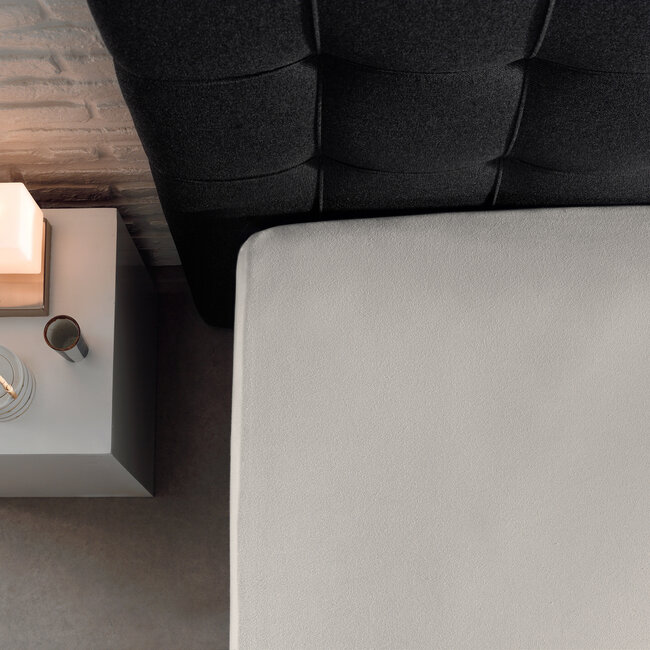 Enkel jersey 135 gr. hoeslaken crème 140 x 200