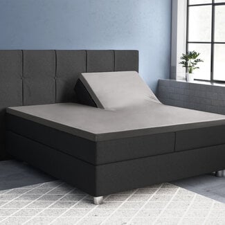 Primaviera Deluxe Split topper satin fitted sheet gray 180 × 200 cm