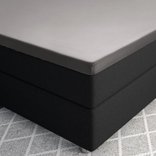 Primaviera Deluxe Split topper satin fitted sheet gray 180 × 200 cm