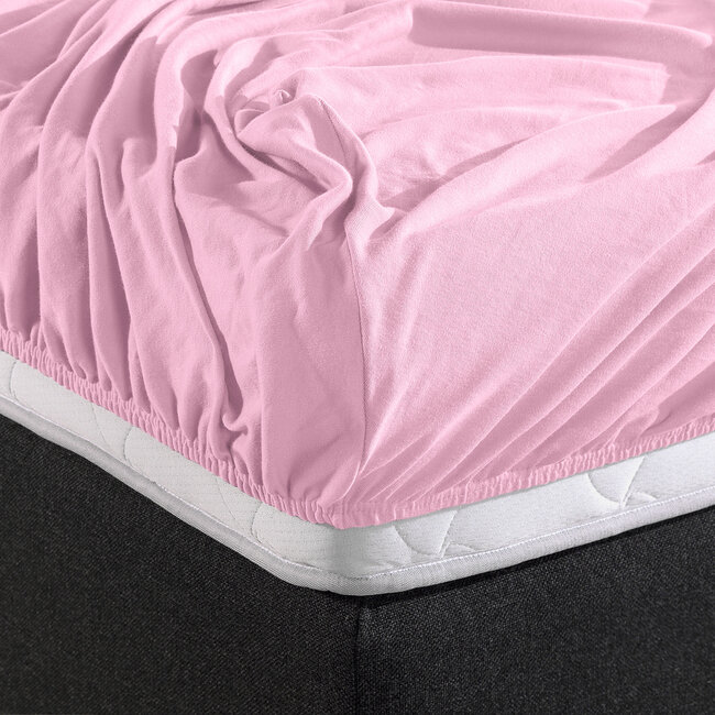 Dubbel jersey 220 gr. hoeslaken roze 140 x 200/220