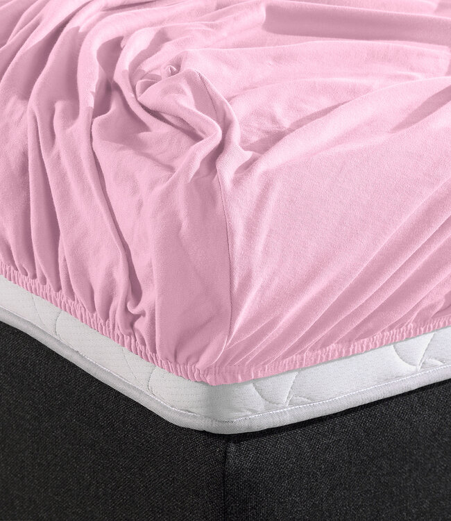 Dubbel jersey 220 gr. hoeslaken roze 140 x 200/220