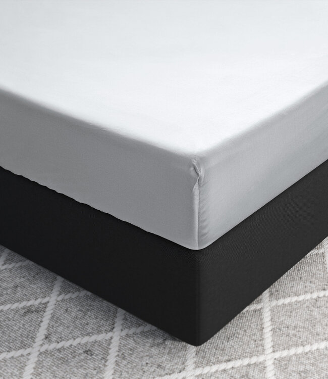 Satijnen Hoeslaken Wit 160 x 220