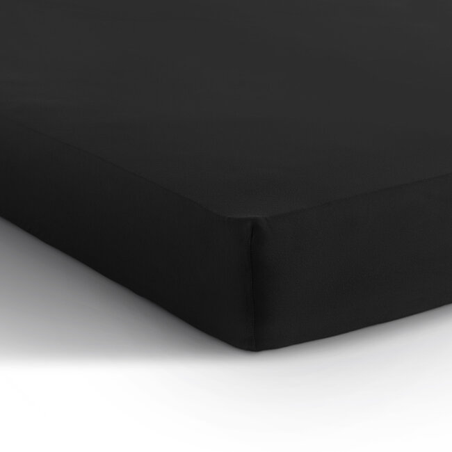 Enkel jersey hoeslaken 135 g zwart 80/100 x 200