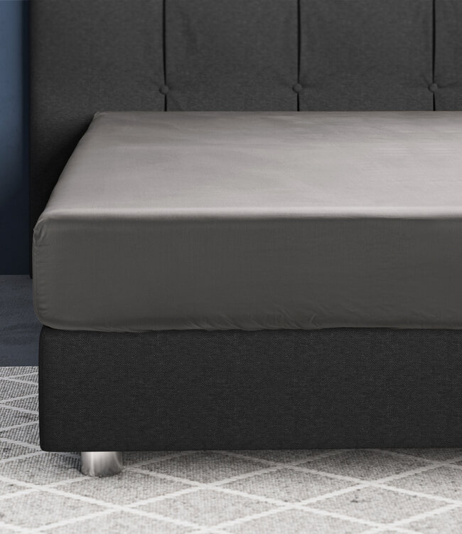 Satijnen Hoeslaken Grijs 180 x 220