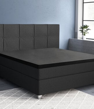 Primaviera Deluxe Topper satijnen hoeslaken zwart 160 x 200