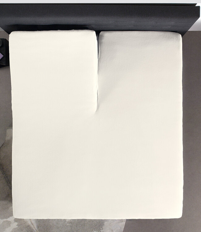 Splittopper katoenen hoeslaken crème 160 x 210