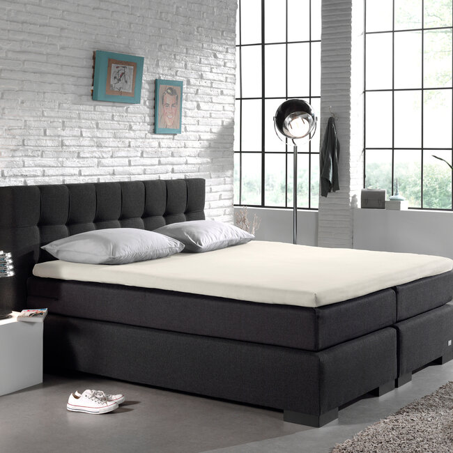 Splittopper katoenen hoeslaken crème 160 x 210