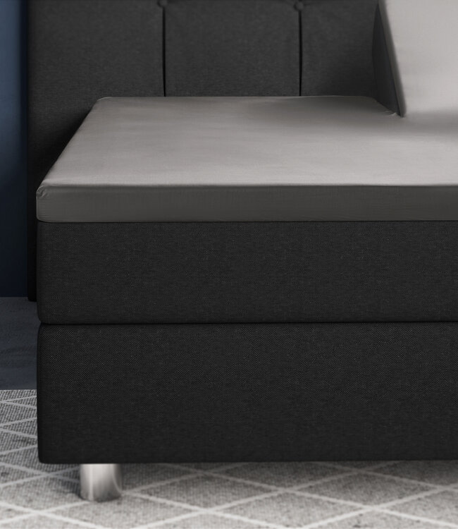 Splittopper Satijn Hoeslaken Grijs 180 x 220