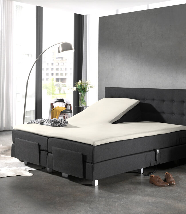 Splittopper katoenen hoeslaken crème 160 x 220