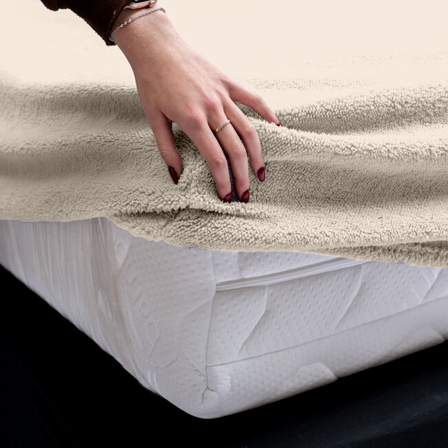 Sleeptime Teddy fitted sheet cream 180 × 200 cm