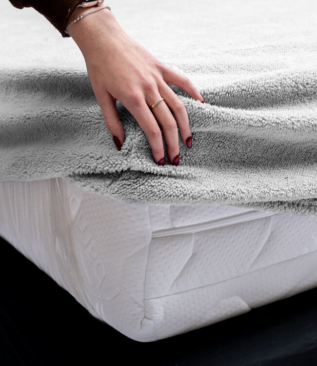 Teddy hoeslaken grijs 180 x 200