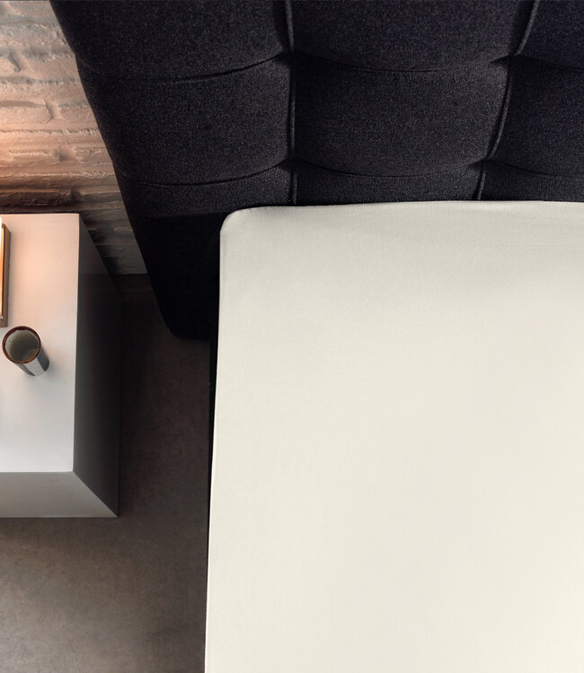 Splittopper katoenen hoeslaken crème 160 x 220