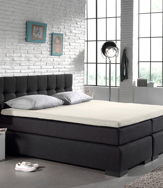 Splittopper katoenen hoeslaken crème 160 x 220