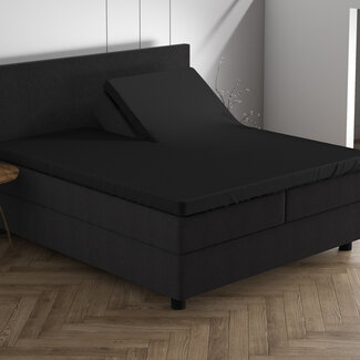 Dreamhouse Dubbel Jersey 220 gr. Splittopper Hoeslaken Zwart 180 x 200/220
