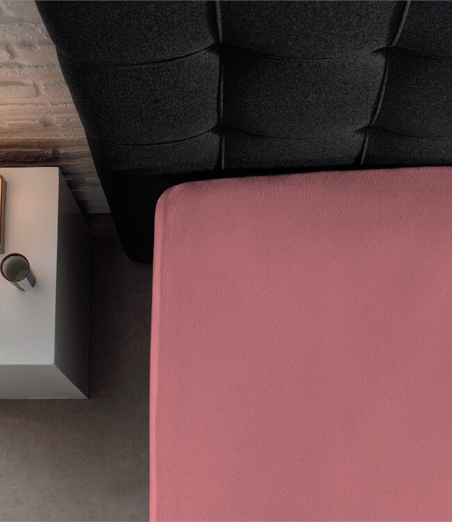 Enkel jersey 135 gr. hoeslaken roze 190/200 x 200/220