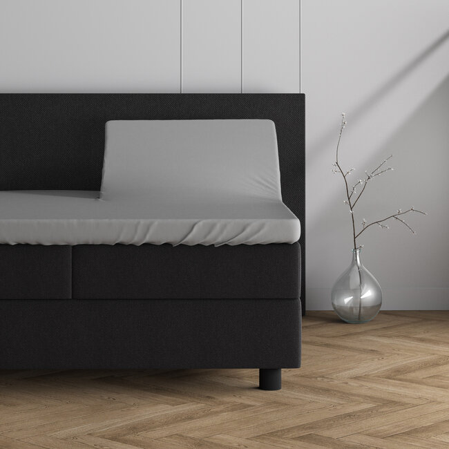 Dubbel Jersey 220 gr. Splittopper Hoeslaken Grijs 160 x 200/220