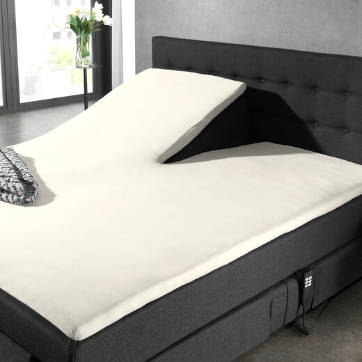 Dreamhouse Split topper cotton fitted sheet cream 180 × 220