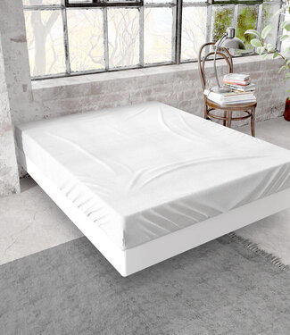 Dreamhouse Premium flanellen hoeslaken wit 180 x 200/210 cm